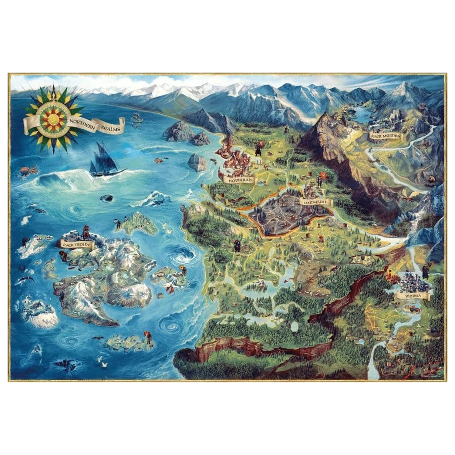 The Witcher Puzzle The Northern Realms Map (1000 komada) fotografija proizvoda