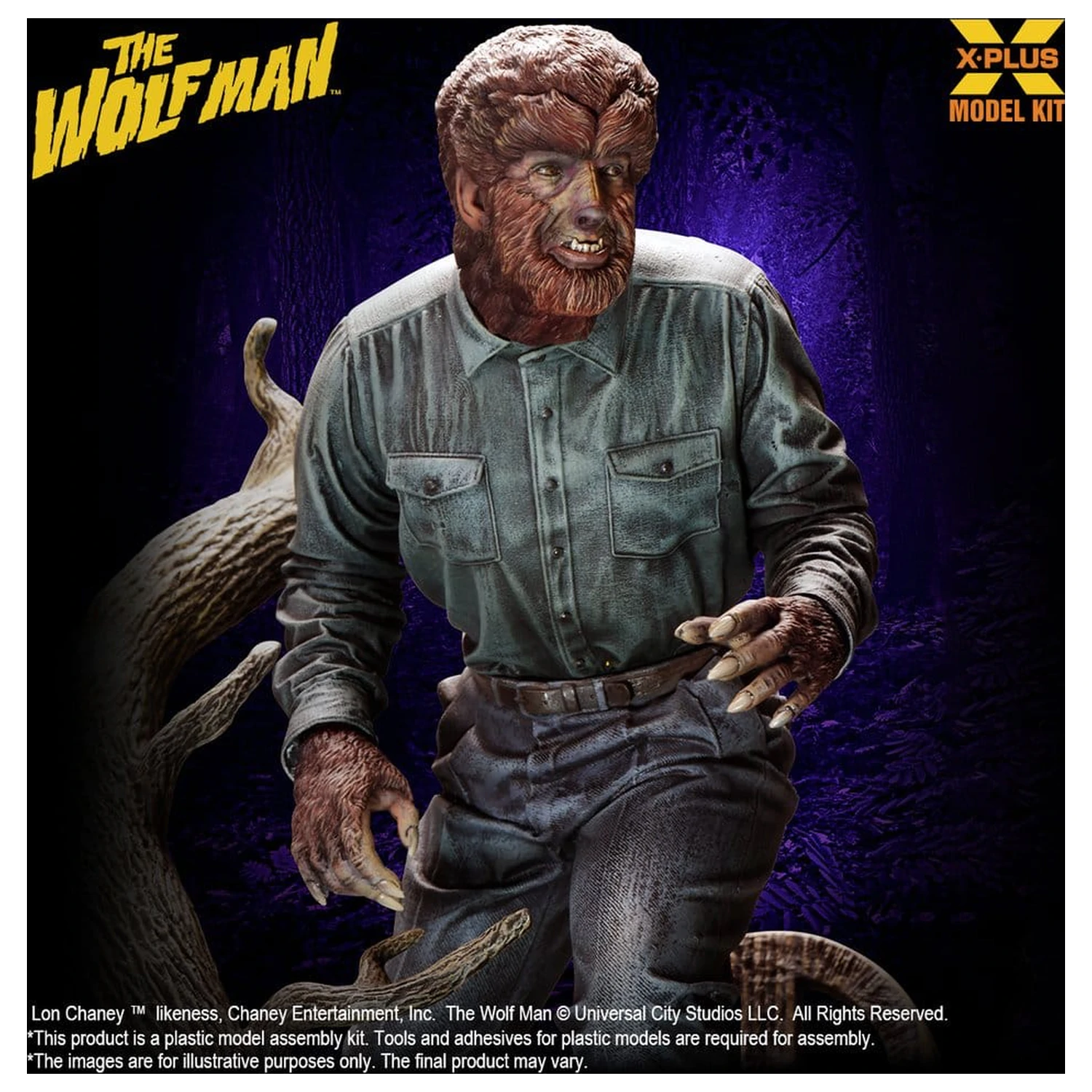The Wolf Man Plastic Model Kit 1/8 Lon Chaney Jr. as Wolf Man 22 cm (Reprodukcija) fotografija proizvoda