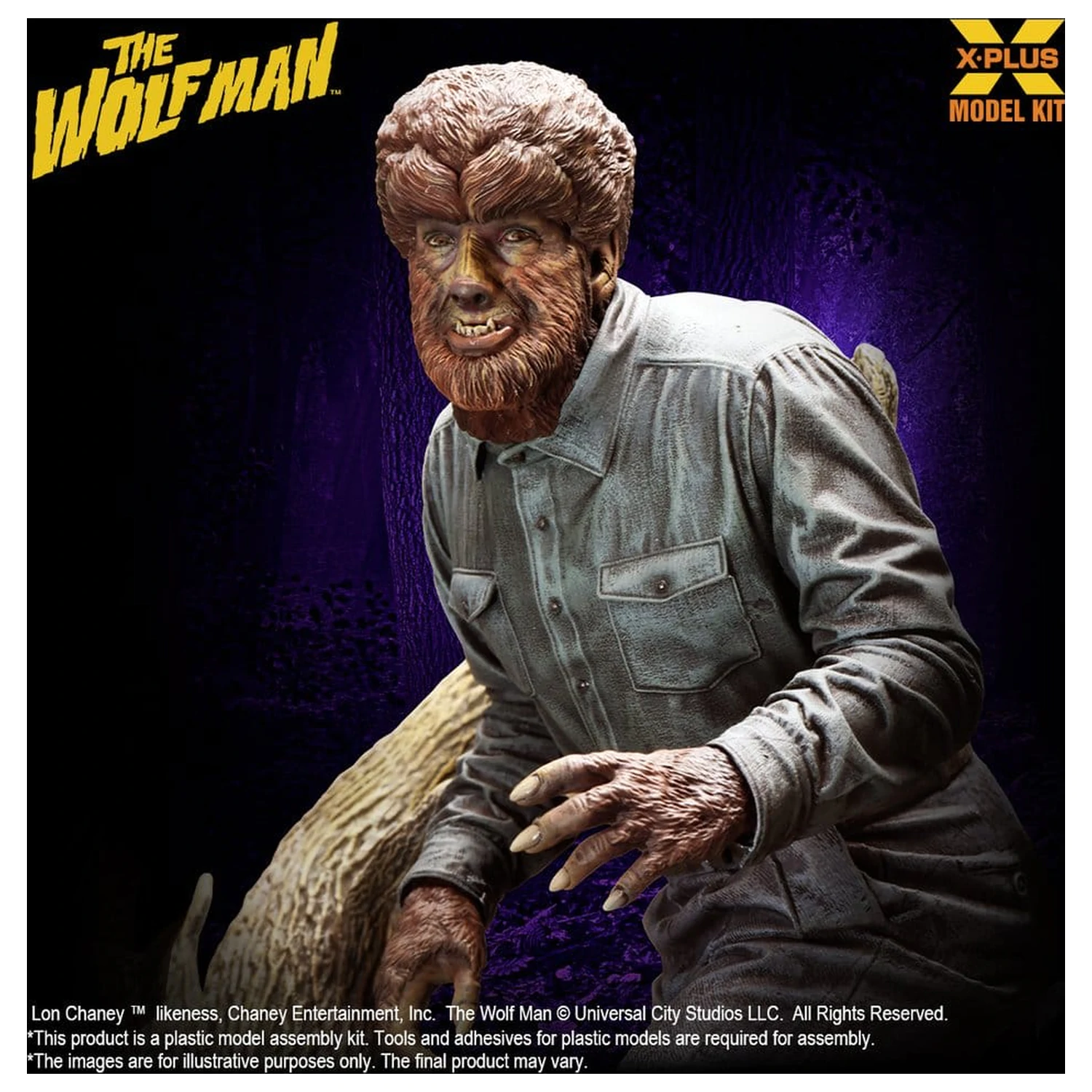 The Wolf Man Plastic Model Kit 1/8 Lon Chaney Jr. as Wolf Man 22 cm (Reprodukcija) fotografija proizvoda