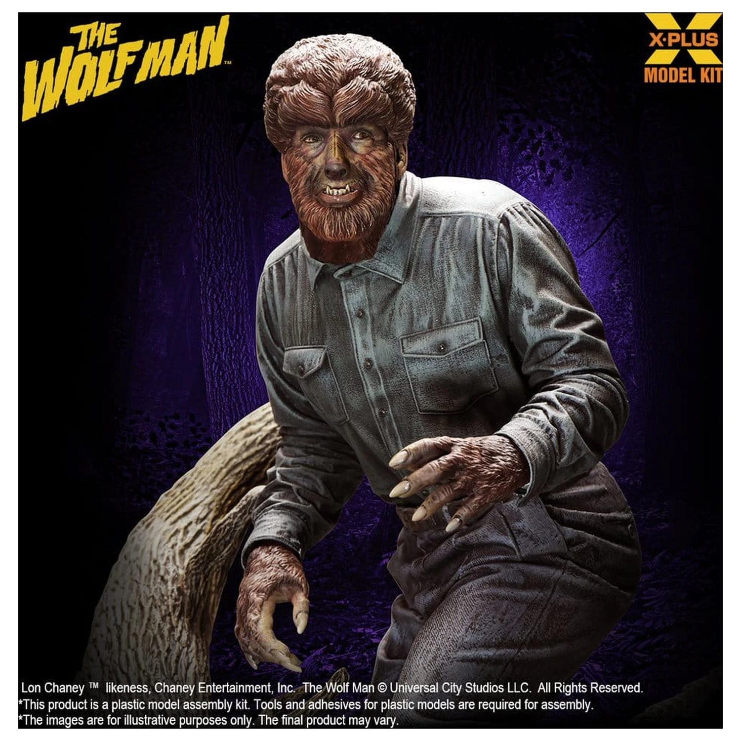 The Wolf Man Plastic Model Kit 1/8 Lon Chaney Jr. as Wolf Man 22 cm (Reprodukcija) fotografija proizvoda