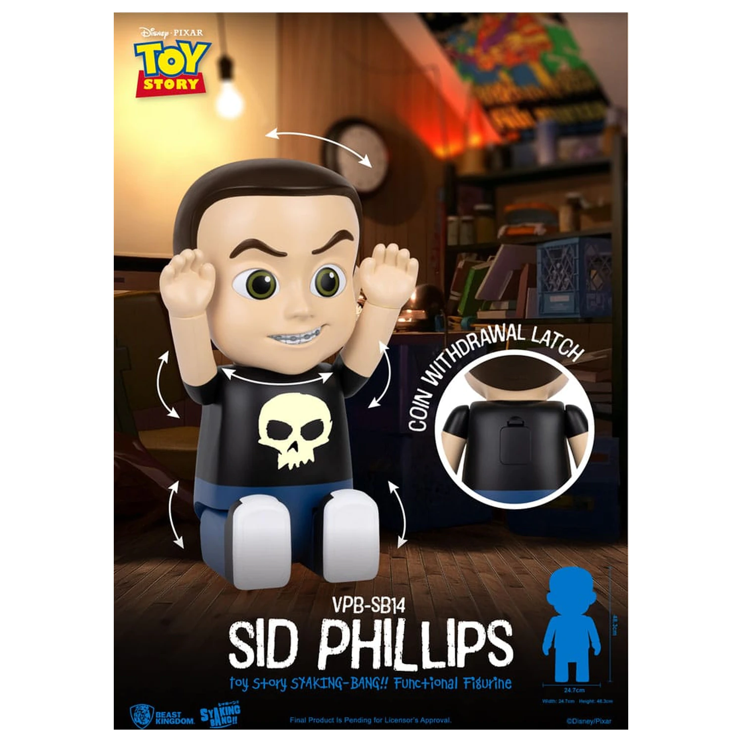 Toy Story Piggy vinilna kasica prasica Sid Phillips 48 cm fotografija proizvoda
