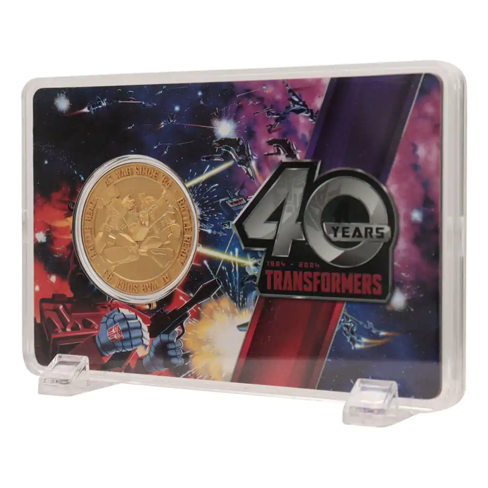 Transformers Kolekcionarski novčić 40th Anniversary 24k Gold Plated Edition 4 cm fotografija proizvoda