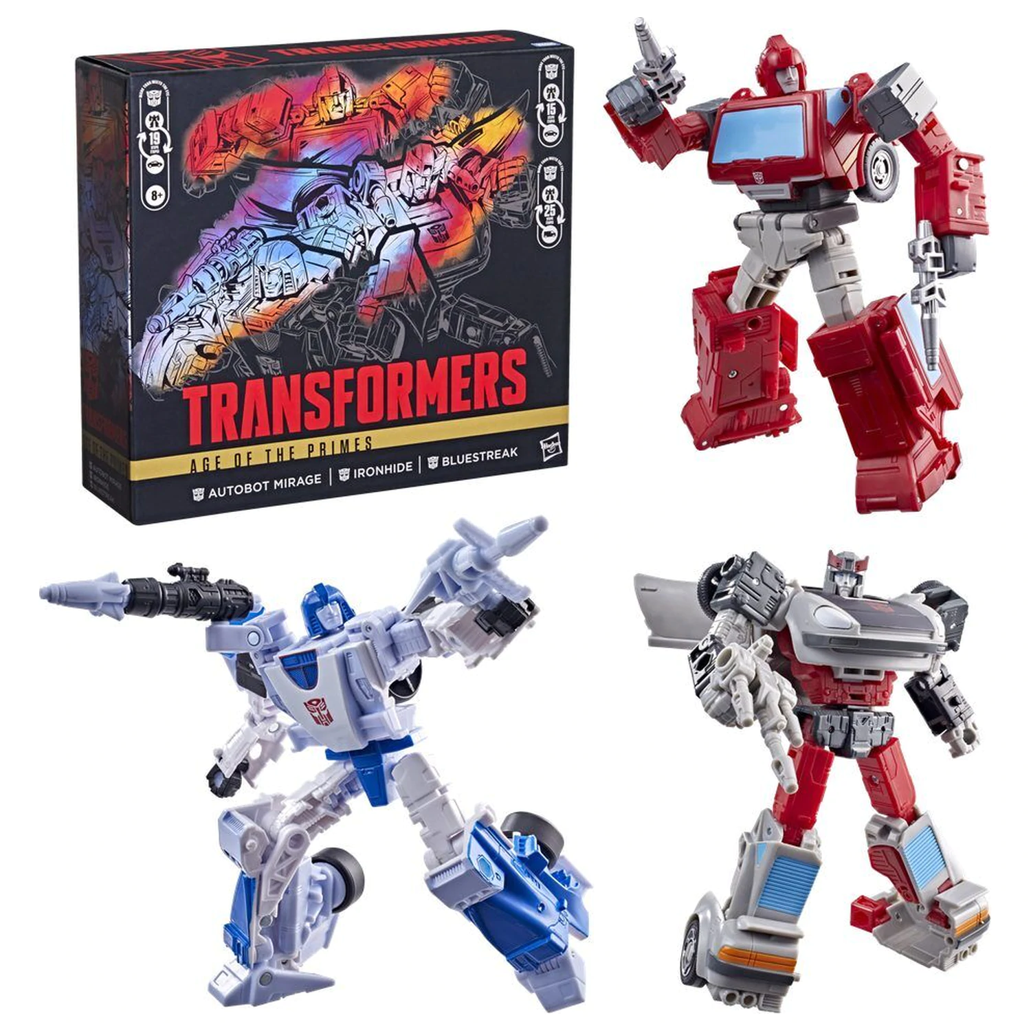 Transformers Age of the Primes Autobot Mirage & Ironhide & Bluestreak set od 3 figure 13-15 cm fotografija proizvoda