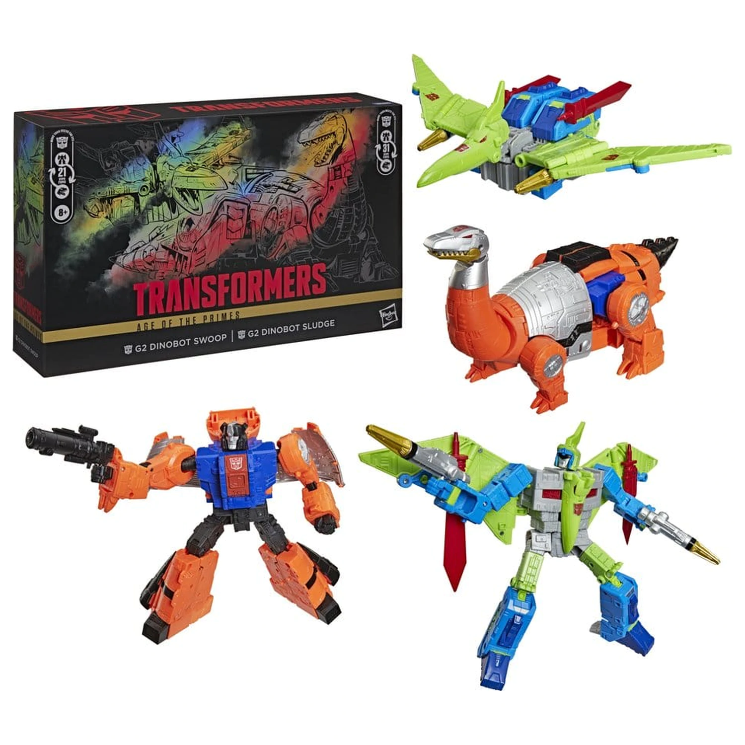 Transformers Age of the Primes Leader Class set od 2 akcijske figure G2 G2 Dinobot Swoop i G2 Dinobot Sludge 19 cm fotografija proizvoda