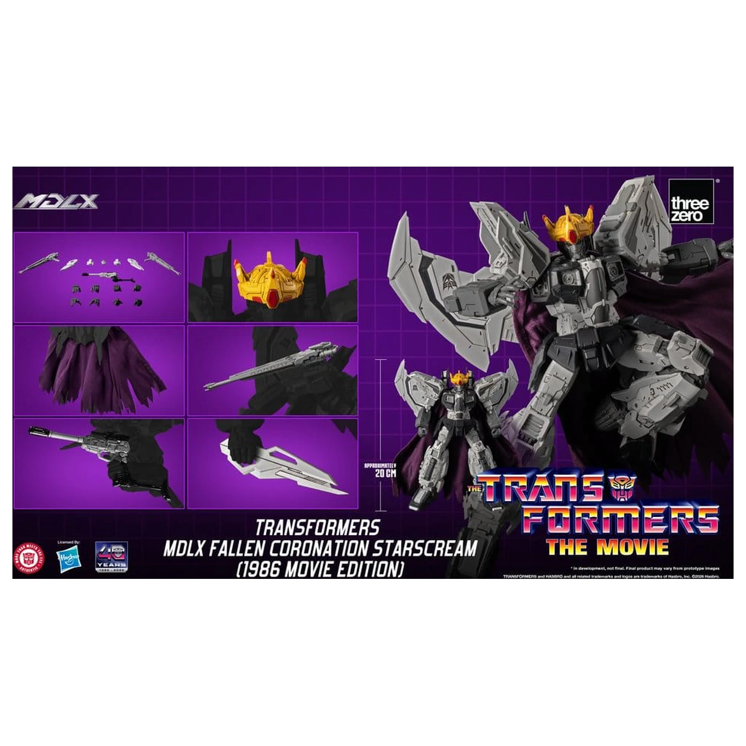 Transformers MDLX akcijska figura Fallen Coronation Starscream (1986 Movie Edition) 20 cm fotografija proizvoda