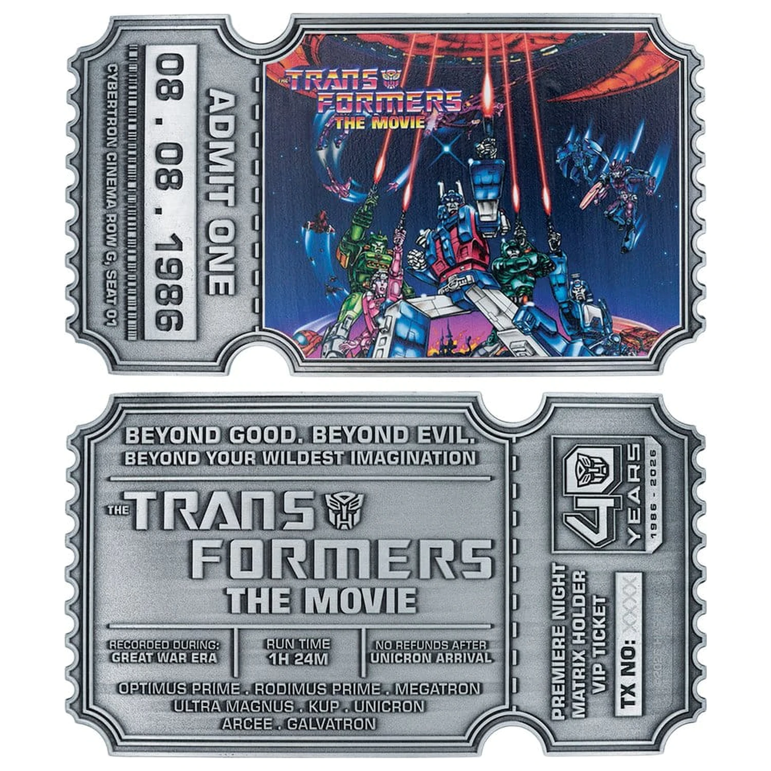 Transformers Replica The Movie 40th Anniversary Movie Ticket Limited Edition 9 x 16 centimetara fotografija proizvoda