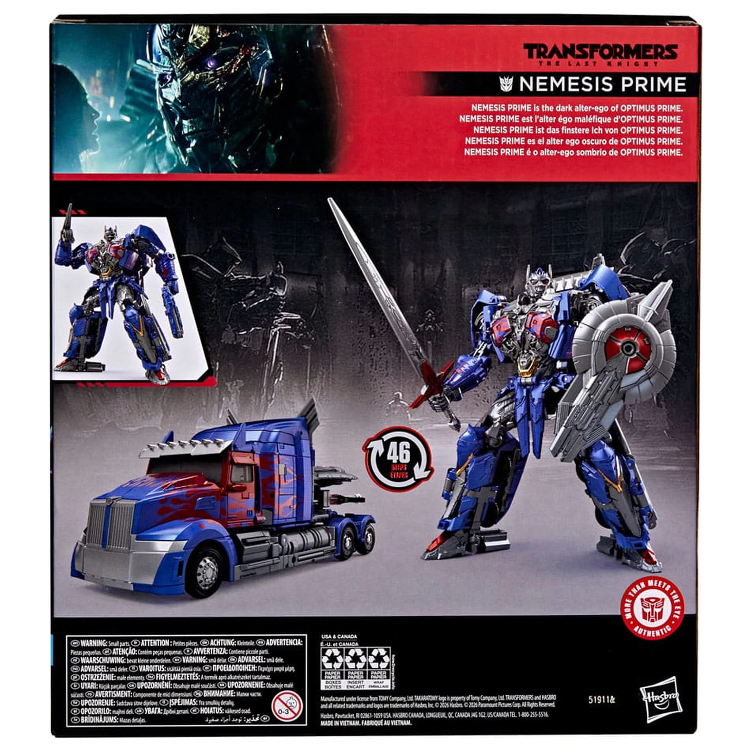 Transformers: The Last Knight Studio Series Leader Klasa akcijska figura Nemesis Prime 22 cm fotografija proizvoda