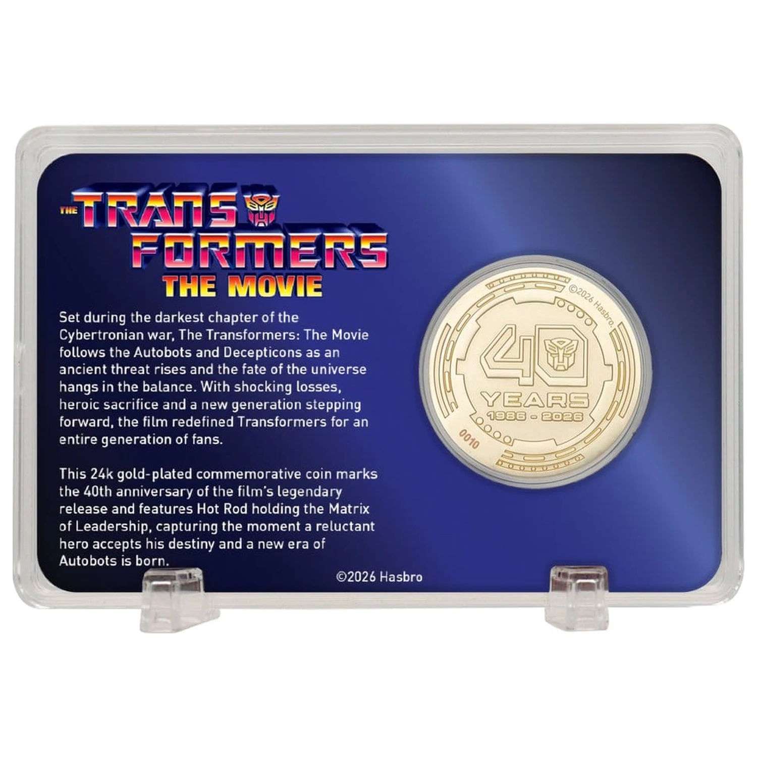 Transformers Collectable Coin The Movie 40th Anniversary Limited Edition 24-karatna pozlaćena fotografija proizvoda