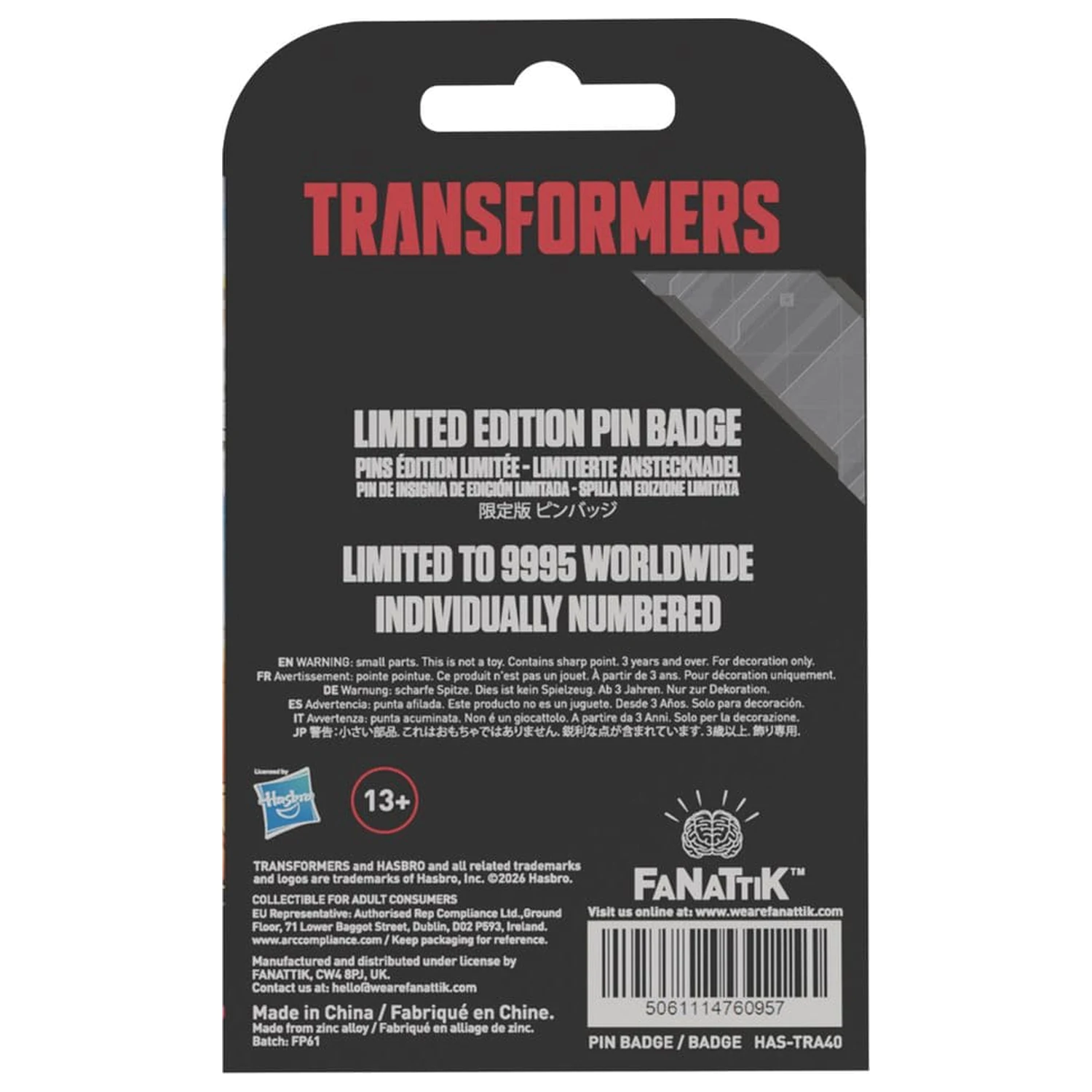 Transformers Pin značka The Movie 40th Anniversary Unicron Limited Edition fotografija proizvoda