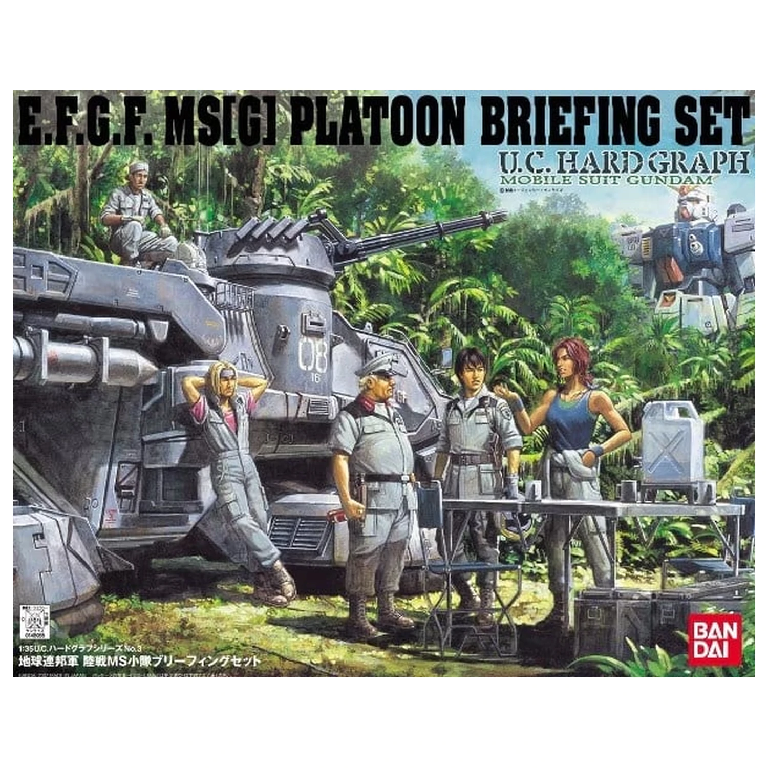 U.C. Hard Graph 1/35 Mobile Suit Gundam Earth Federation Ground Force MS Platoon at Briefing Set fotografija proizvoda