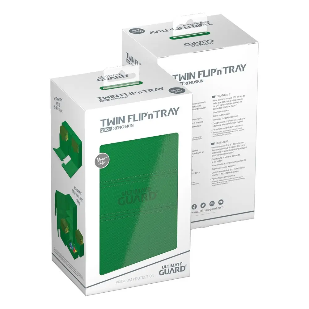 Ultimate Guard Twin Flip`n`Tray 200+ XenoSkin Monocolor Green fotografija proizvoda