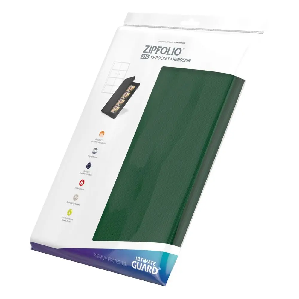 Ultimate Guard Zipfolio 320 - 16-džepni XenoSkin zeleni uvez fotografija proizvoda