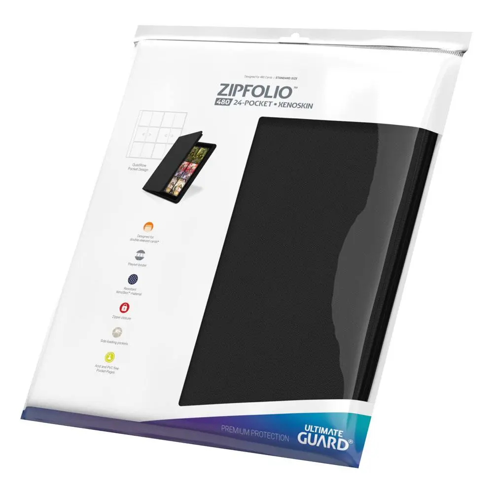 Ultimate Guard Zipfolio 480 - 24-džepni XenoSkin (Quadrow) - Crni fotografija proizvoda