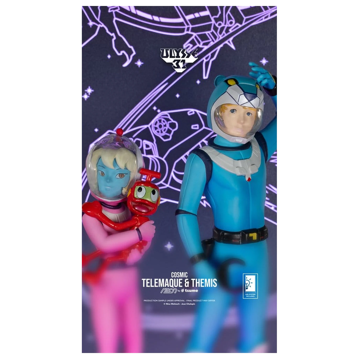 Ulysse 31 Neon figura 1/9 Telemachus & Themis Cosmic Version 20 cm fotografija proizvoda
