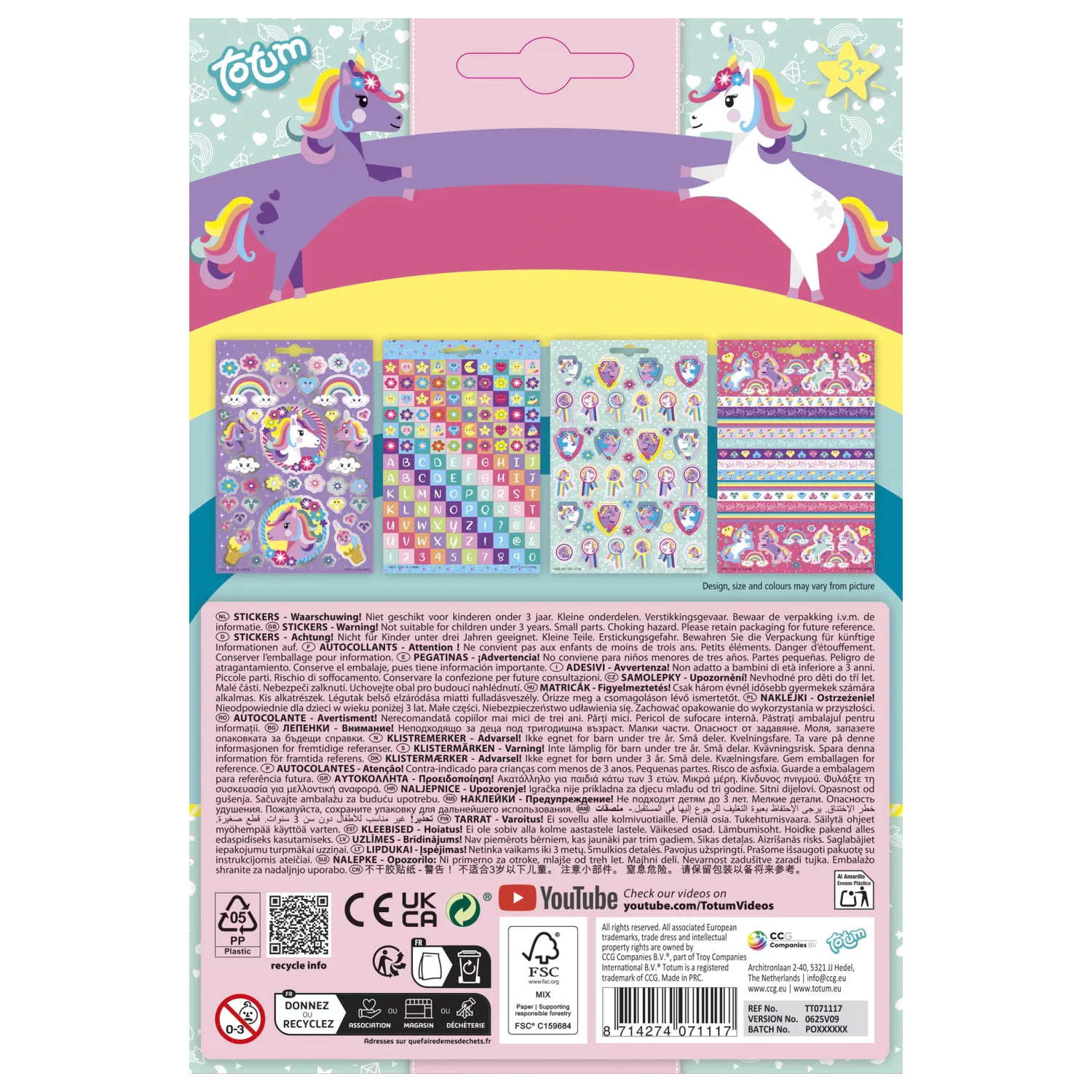 Unicorn Flower set naljepnica, 4 lista fotografija proizvoda