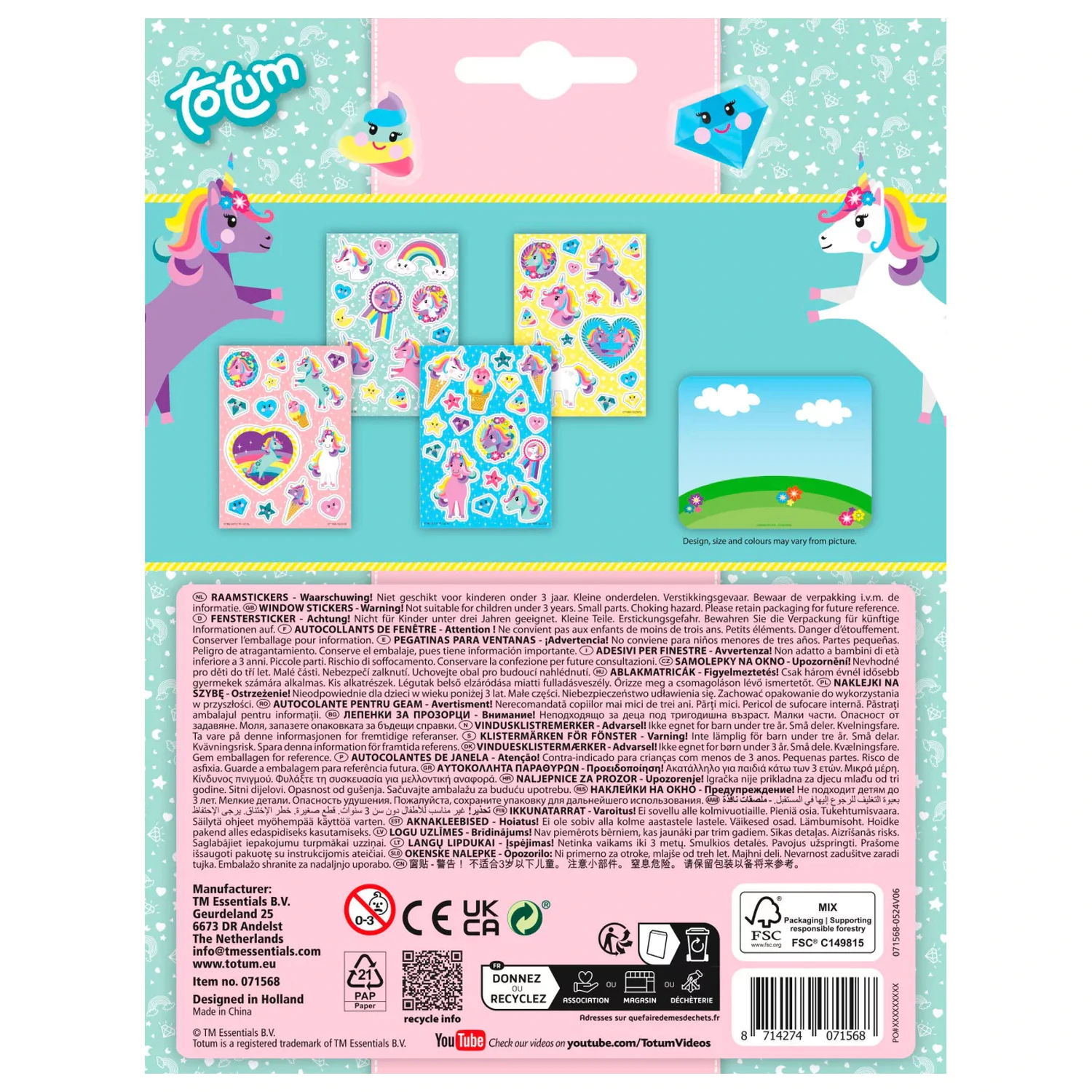Unicorn Happy Window Cling Set fotografija proizvoda