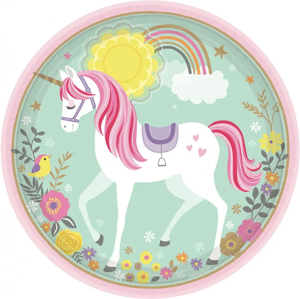 Unicorn papirnati tanjuri 8 komada 22.9 cm fotografija proizvoda