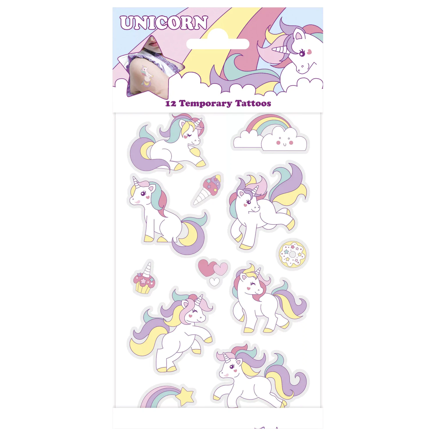 Unicorn Pastel Tattoo, pakiranje od 12 komada fotografija proizvoda