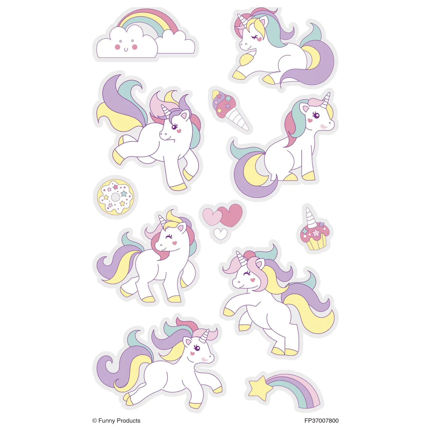 Unicorn Pastel Tattoo, pakiranje od 12 komada fotografija proizvoda