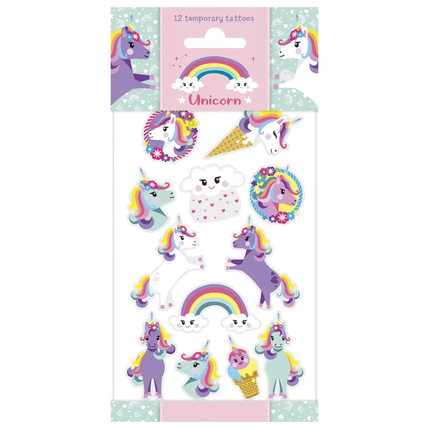 Unicorn Rainbow Tattoo 12-dijelni fotografija proizvoda