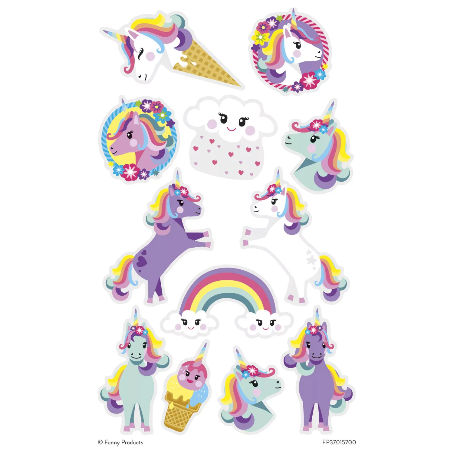 Unicorn Rainbow Tattoo 12-dijelni fotografija proizvoda