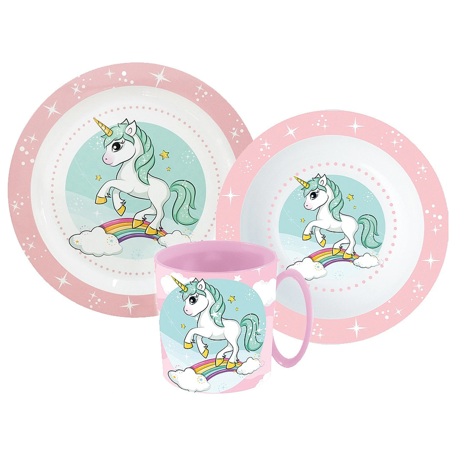 Unicorn Range set posuđa, mikro plastični set sa šalicom od 350 ml fotografija proizvoda