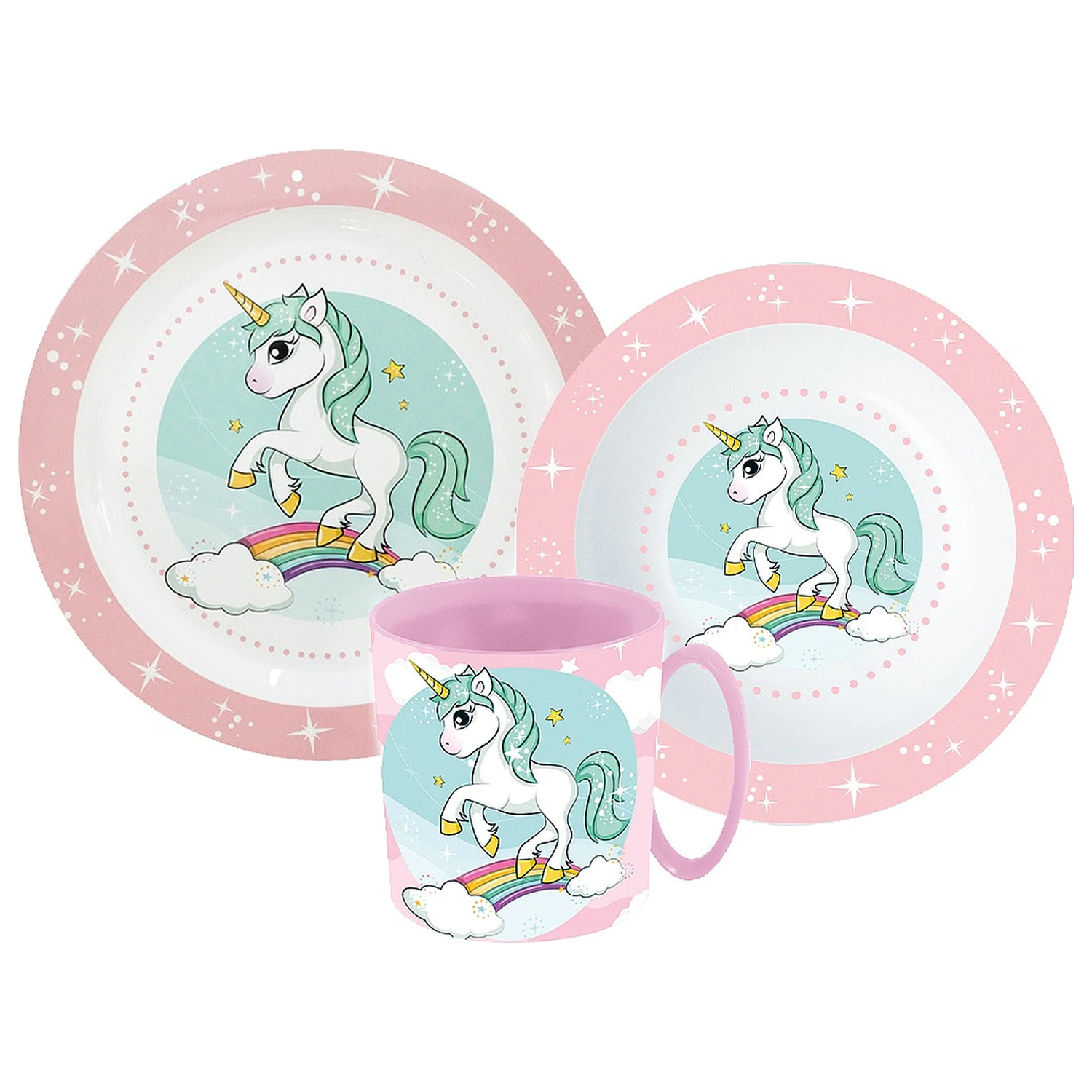 Unicorn Range set posuđa za večeru, set od mikroplastike sa šalicom fotografija proizvoda