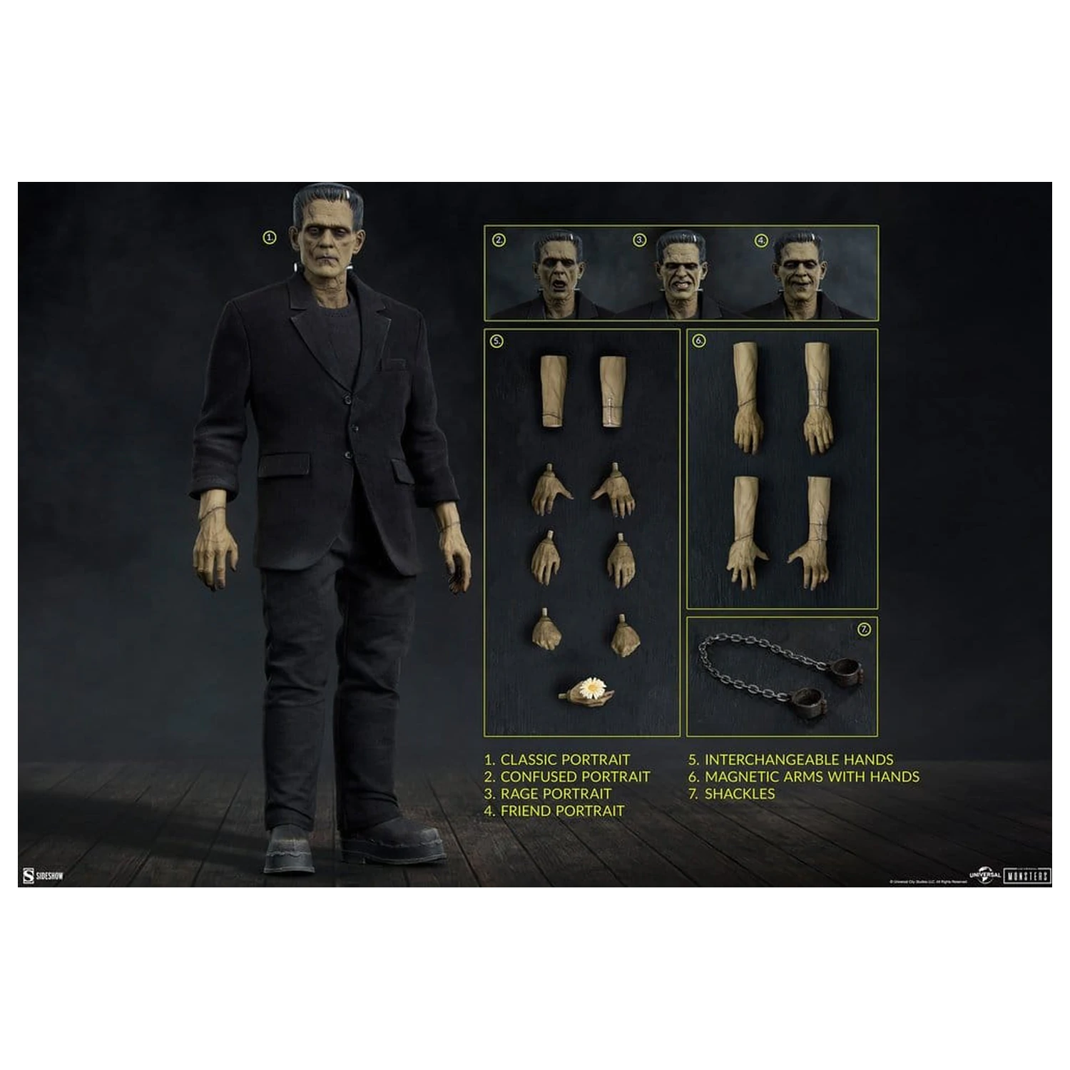 Universal Monsters Action figura 1/6 Frankenstein (Deluxe Plus Edition) 33 cm fotografija proizvoda