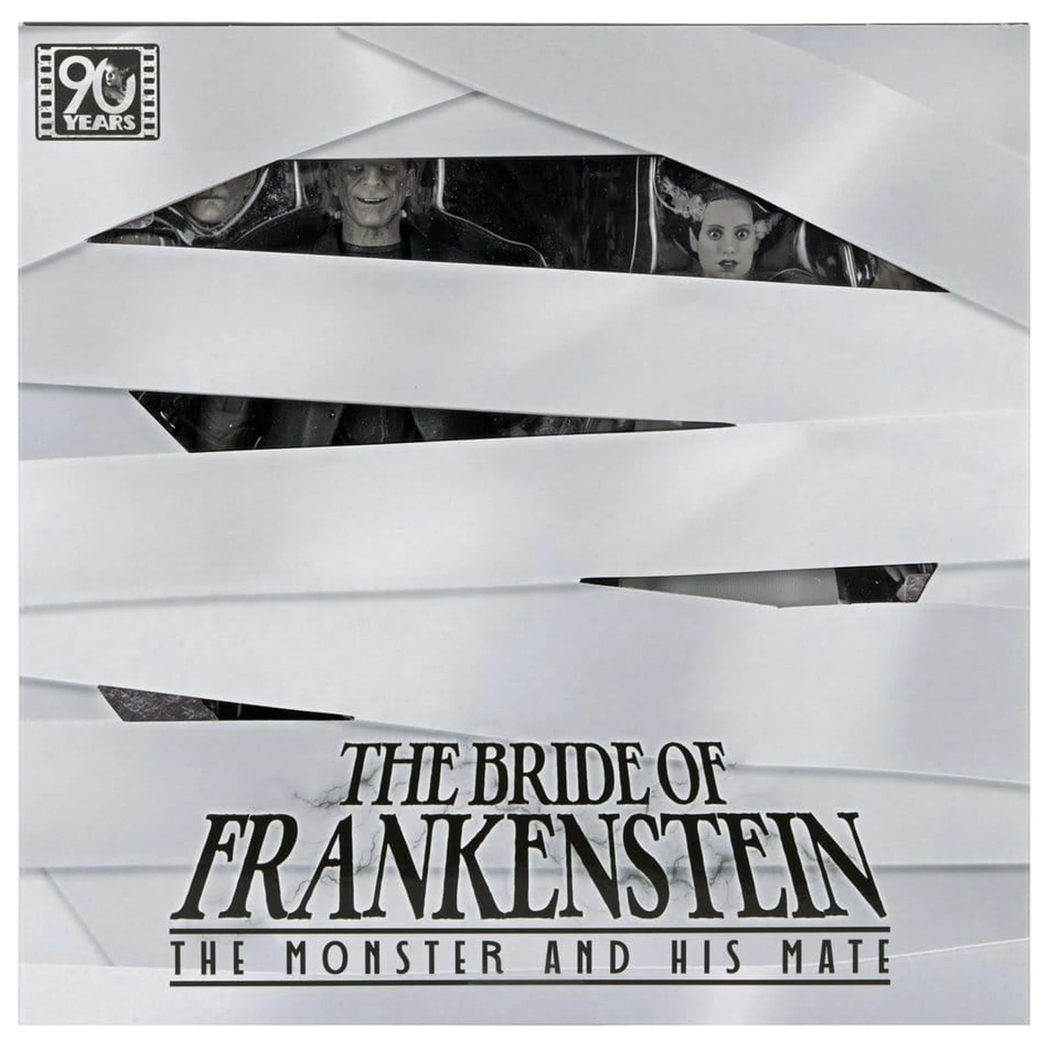 Universal Monsters 2-paket akcijskih figura Bride of Frankenstein 90th Anniversary The Monster & His Mate (B&W) 18 cm fotografija proizvoda