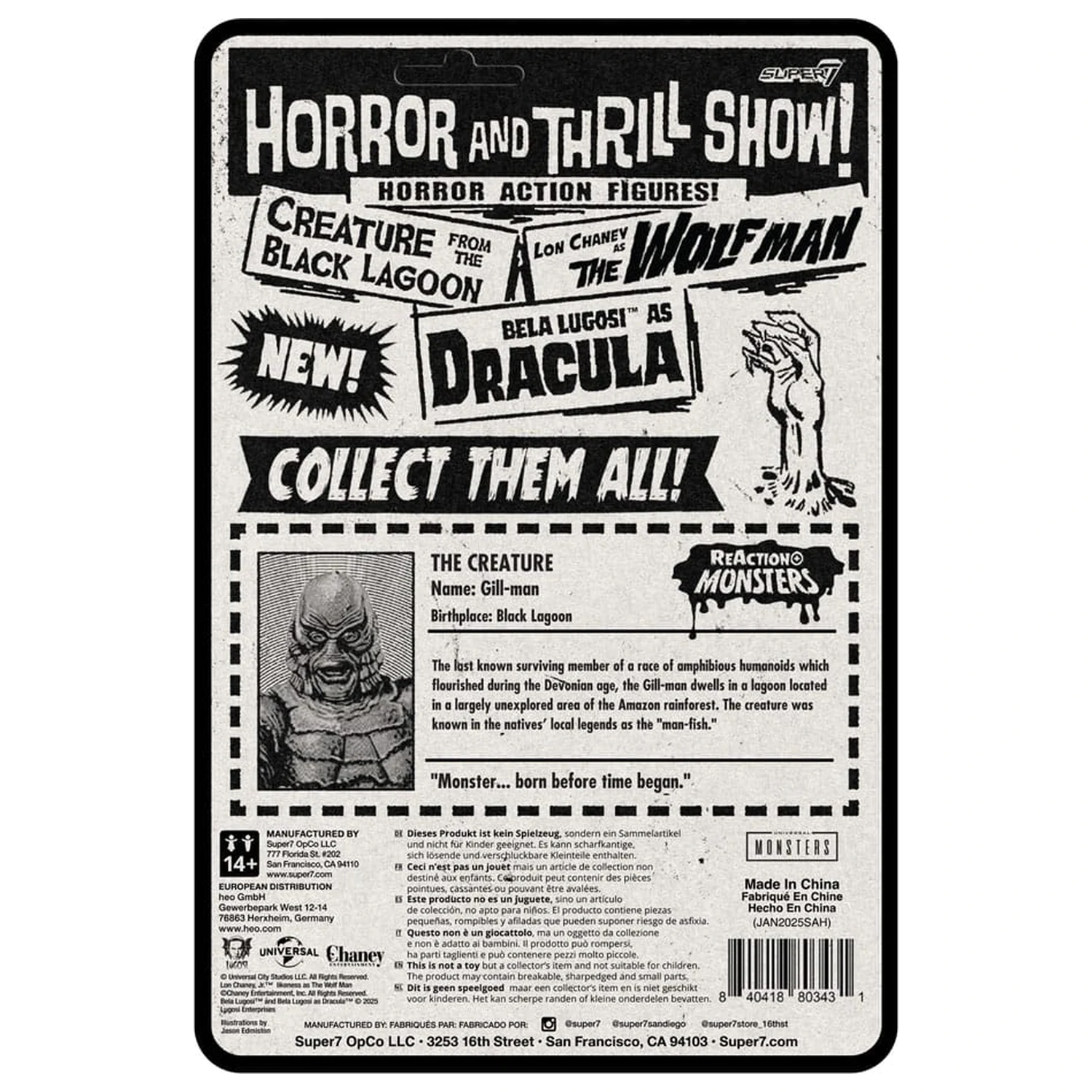 Universal Monsters ReAction+ Akcijska figura Val 1 Creature from the Black Lagoon 10 cm fotografija proizvoda