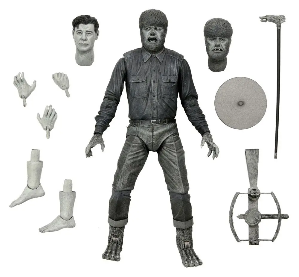 Universal Monsters akcijska figura Ultimate The Wolf Man (crno-bijela) 18 cm fotografija proizvoda