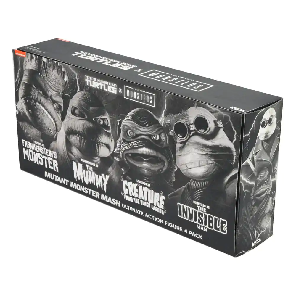 Universal Monsters x Teenage Mutant Ninja Turtles akcijske figure set od 4 figure Turtles Black & White 18 cm fotografija proizvoda