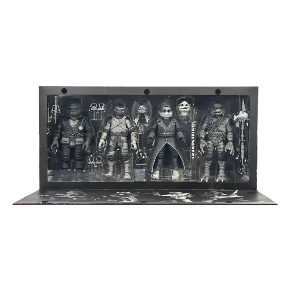 Universal Monsters x Teenage Mutant Ninja Turtles akcijske figure set od 4 figure Turtles Black & White 18 cm fotografija proizvoda