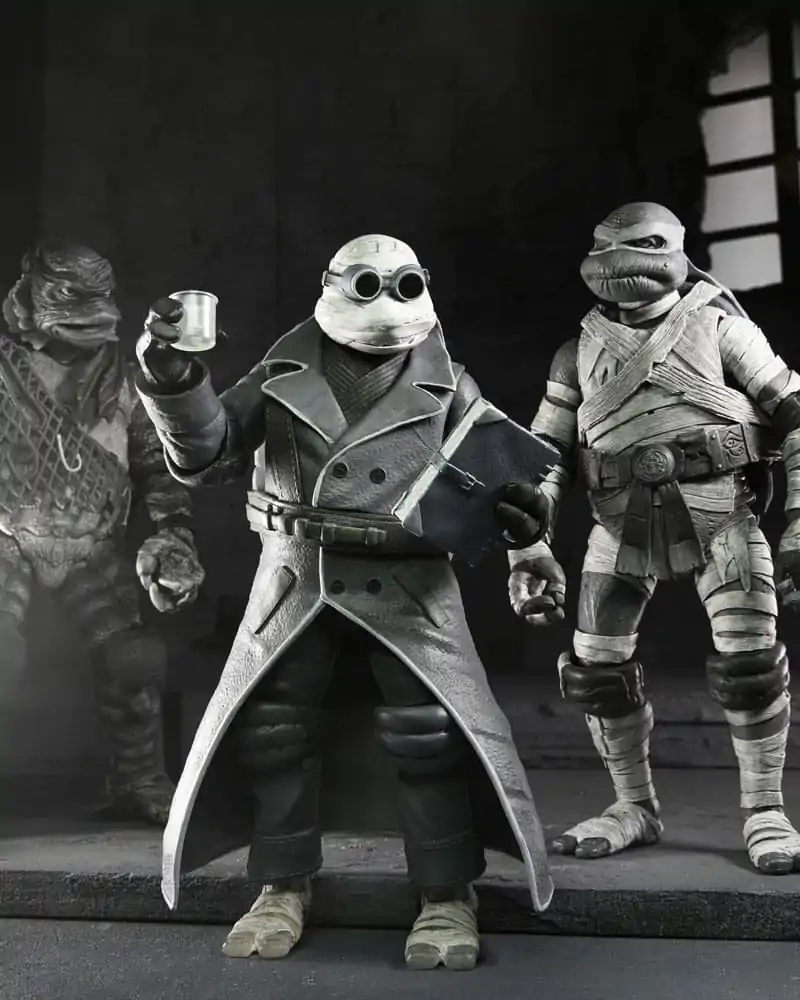 Universal Monsters x Teenage Mutant Ninja Turtles akcijske figure set od 4 figure Turtles Black & White 18 cm fotografija proizvoda