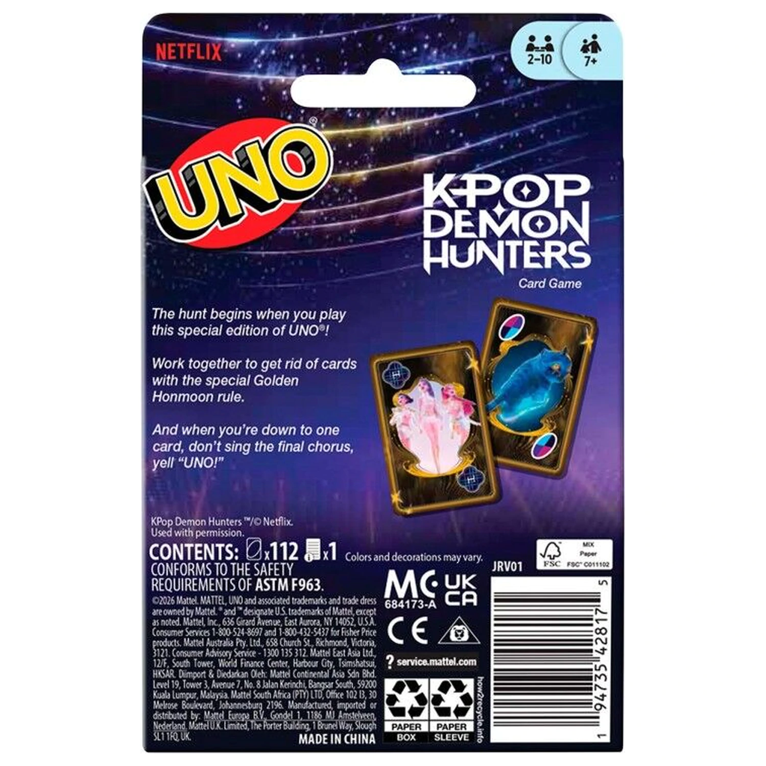 UNO K-Pop Demon Hunters kartaška igra fotografija proizvoda