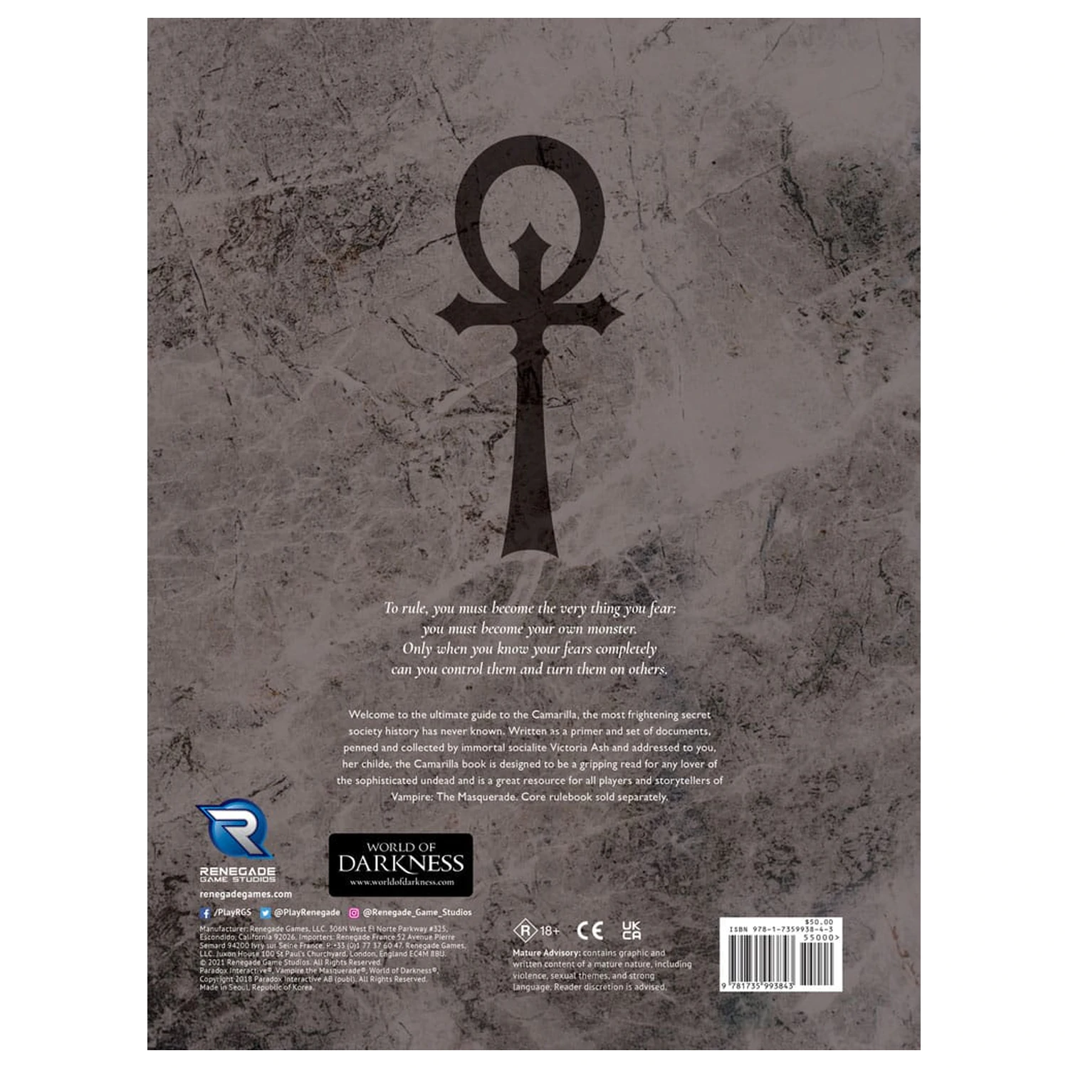 Vampire: The Masquerade 5th Edition RPG knjiga Camarilla Sourcebook *engleska verzija* fotografija proizvoda