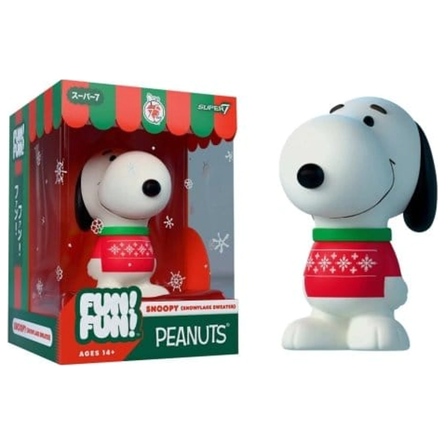 Vintage Peanuts Fun! Fun! Mini figurica Wave 03 Holiday Snoopy (Snowflake Sweater) fotografija proizvoda