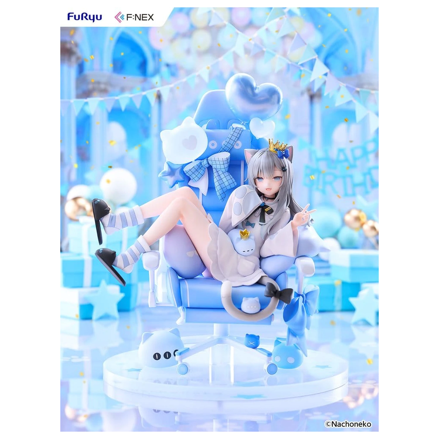 Virtual YouTuber F:NEX PVC figura 1/7 Nachoneko Birthday Ver. 24 cm fotografija proizvoda