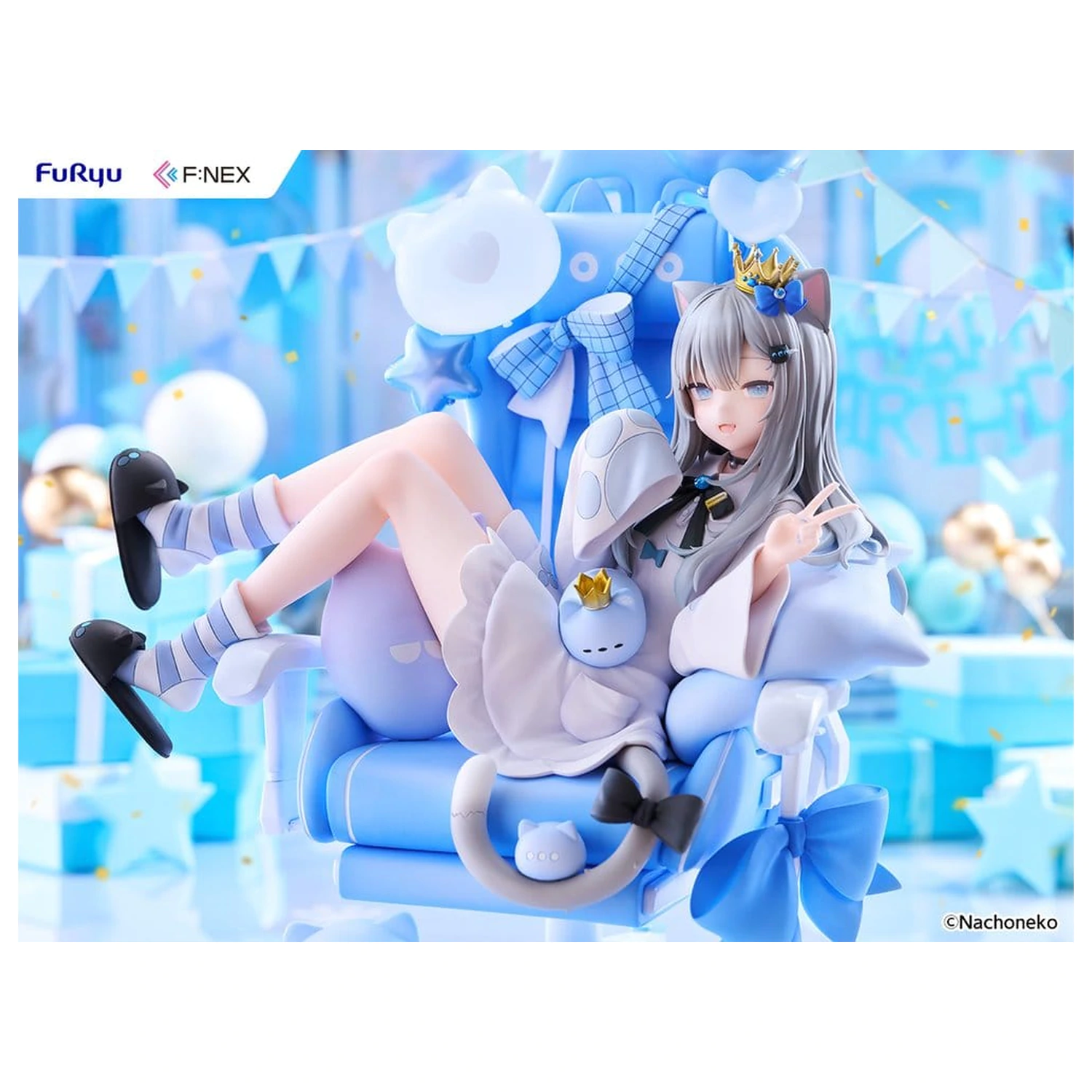 Virtual YouTuber F:NEX PVC figura 1/7 Nachoneko Birthday Ver. 24 cm fotografija proizvoda
