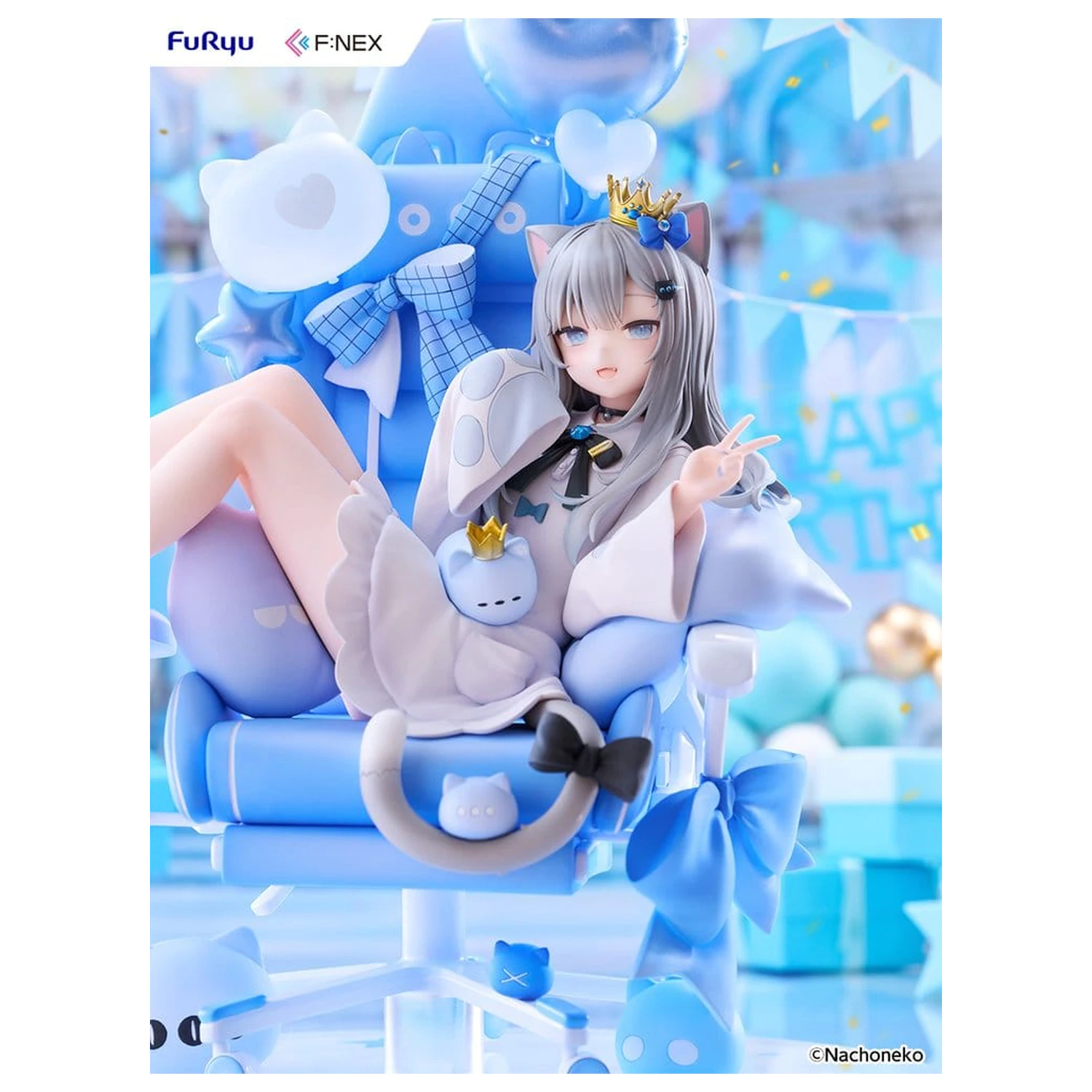 Virtual YouTuber F:NEX PVC figura 1/7 Nachoneko Birthday Ver. 24 cm fotografija proizvoda