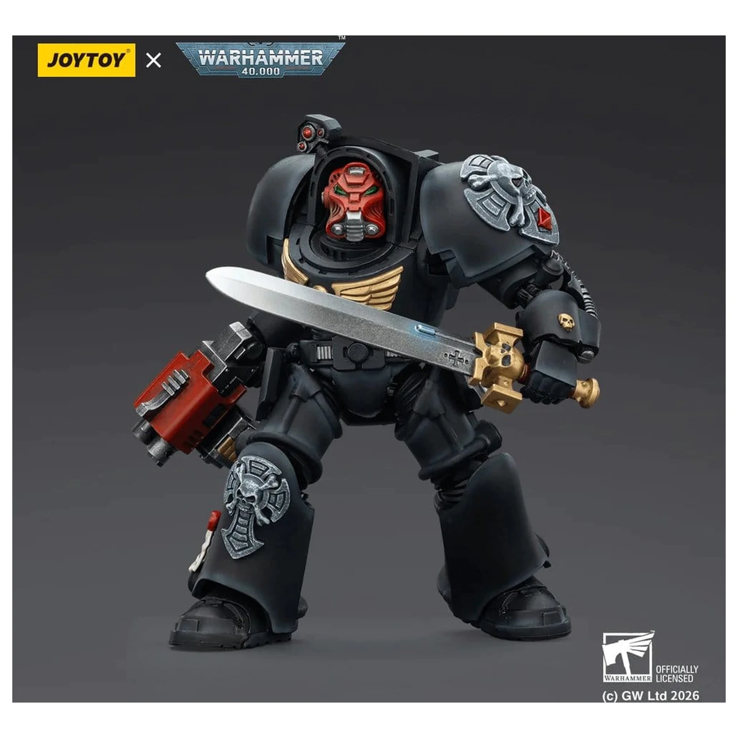 Warhammer 40,000 figurica Black Templars Terminator 1 s Power Swordom i Storm Bolterom 14 cm fotografija proizvoda
