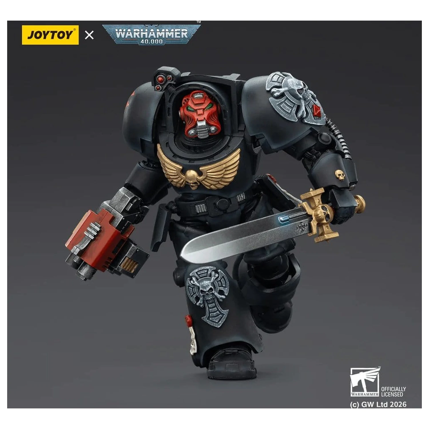 Warhammer 40,000 figurica Black Templars Terminator 1 s Power Swordom i Storm Bolterom 14 cm fotografija proizvoda