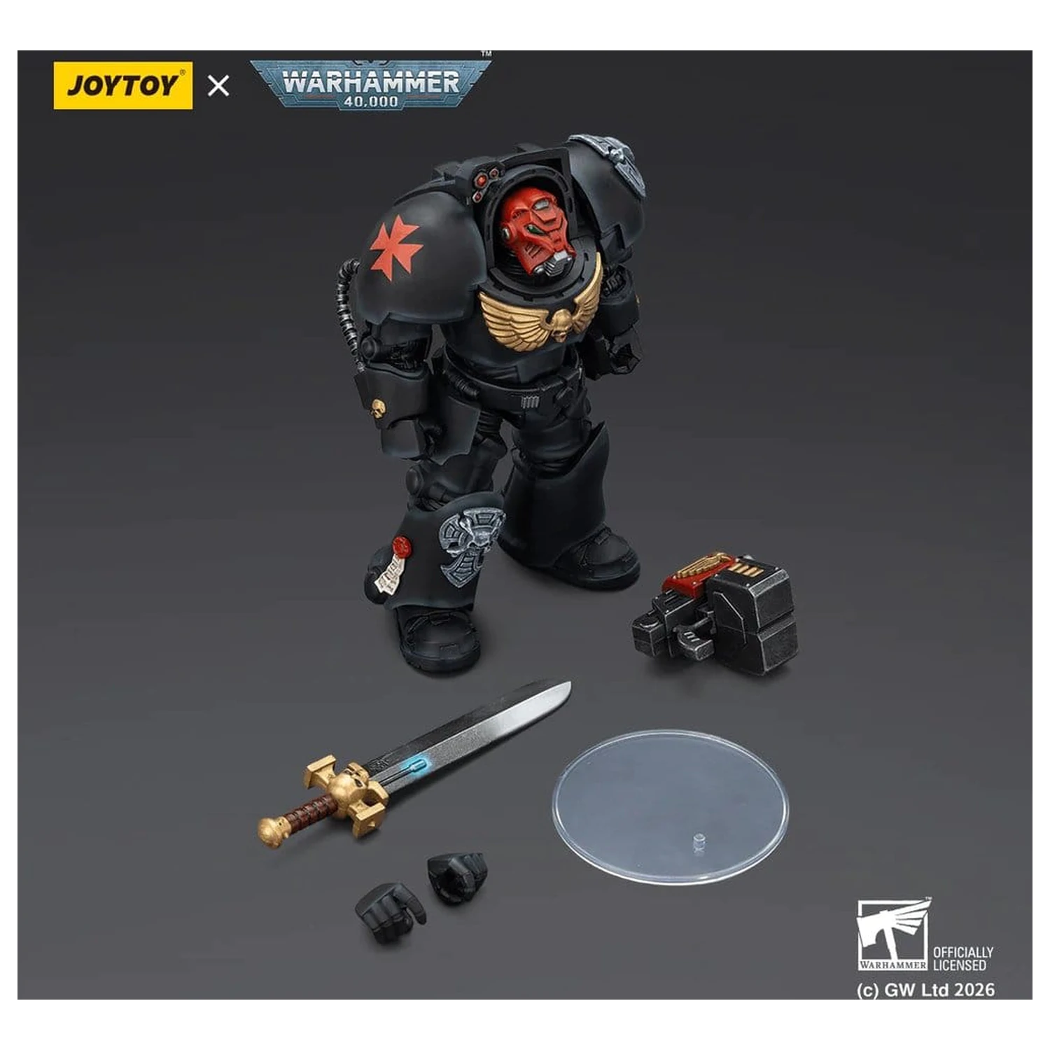 Warhammer 40,000 figurica Black Templars Terminator 1 s Power Swordom i Storm Bolterom 14 cm fotografija proizvoda