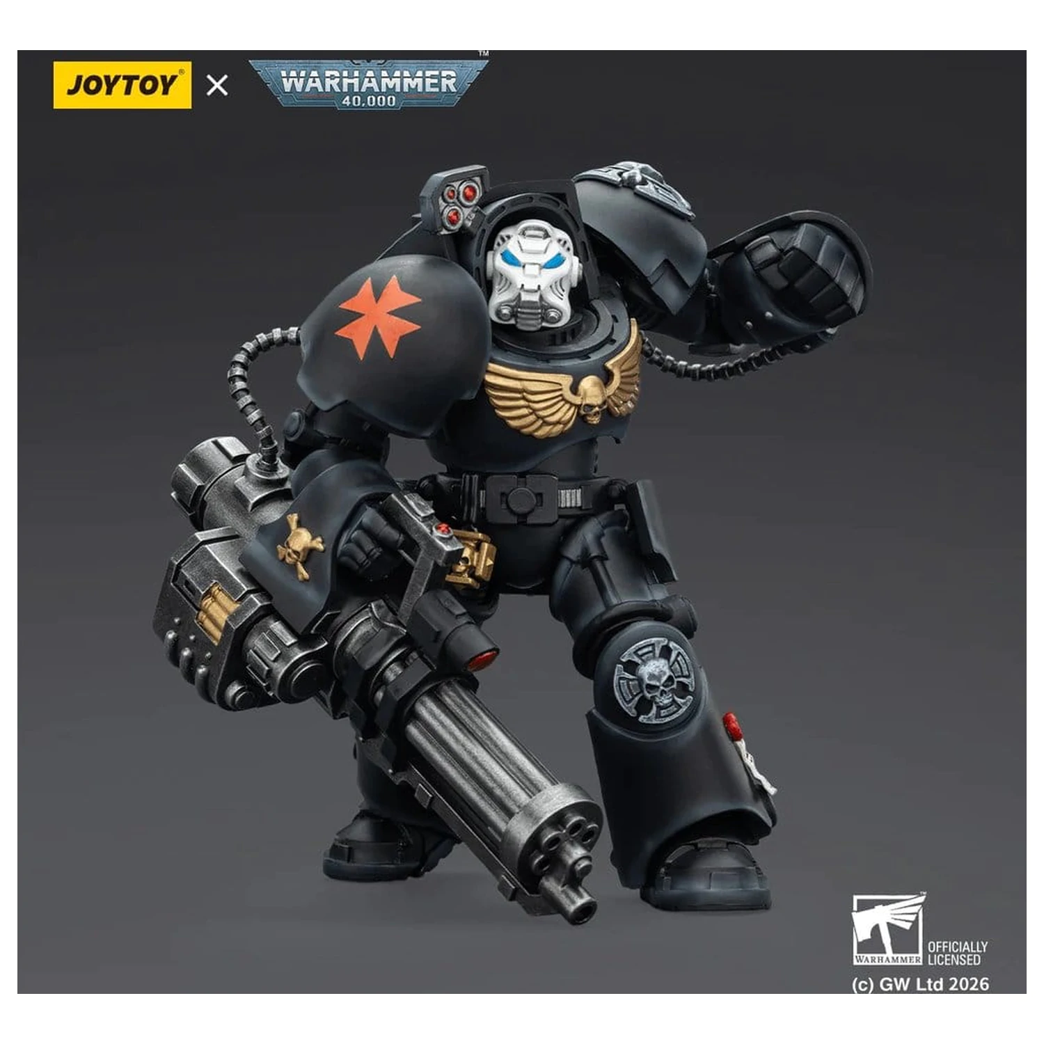 Warhammer 40,000 akcijska figura Black Templars Terminator 3 s Power Fistom i Assault Cannonom 14 cm fotografija proizvoda