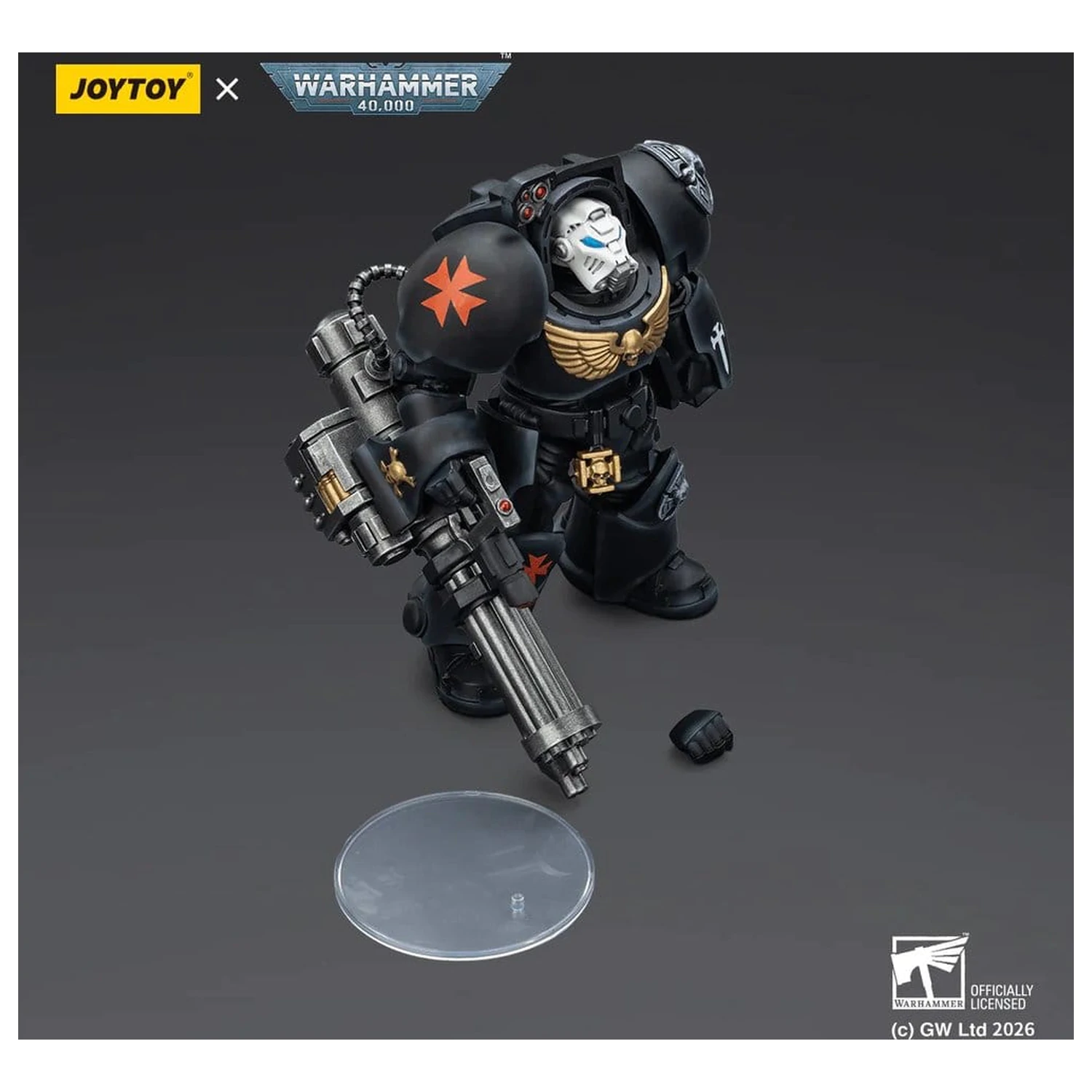 Warhammer 40,000 akcijska figura Black Templars Terminator 3 s Power Fistom i Assault Cannonom 14 cm fotografija proizvoda