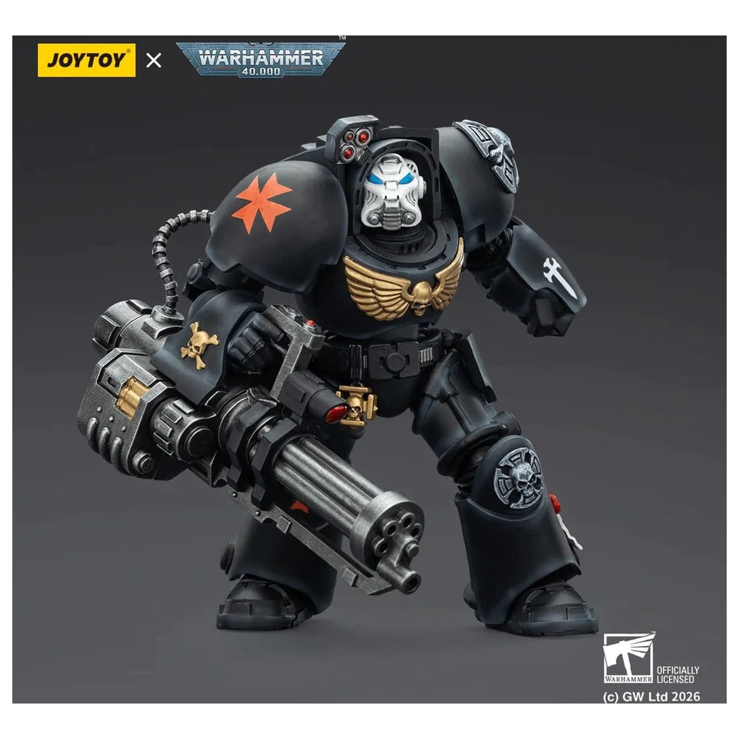 Warhammer 40,000 akcijska figura Black Templars Terminator 3 s Power Fistom i Assault Cannonom 14 cm fotografija proizvoda