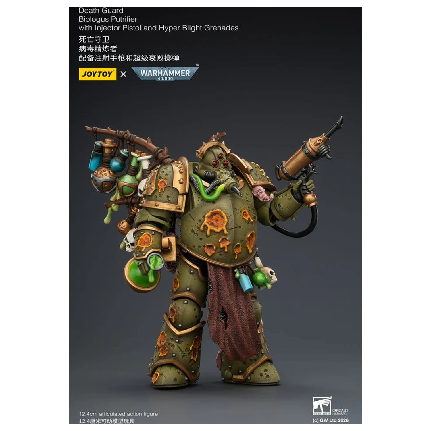 Warhammer 40,000 Akcijska figura Death Guard Biologus Putrifier 12 cm fotografija proizvoda