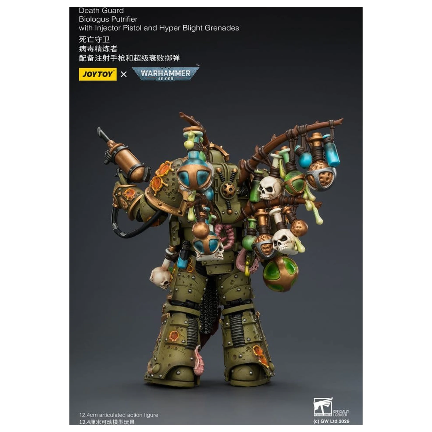 Warhammer 40,000 Akcijska figura Death Guard Biologus Putrifier 12 cm fotografija proizvoda