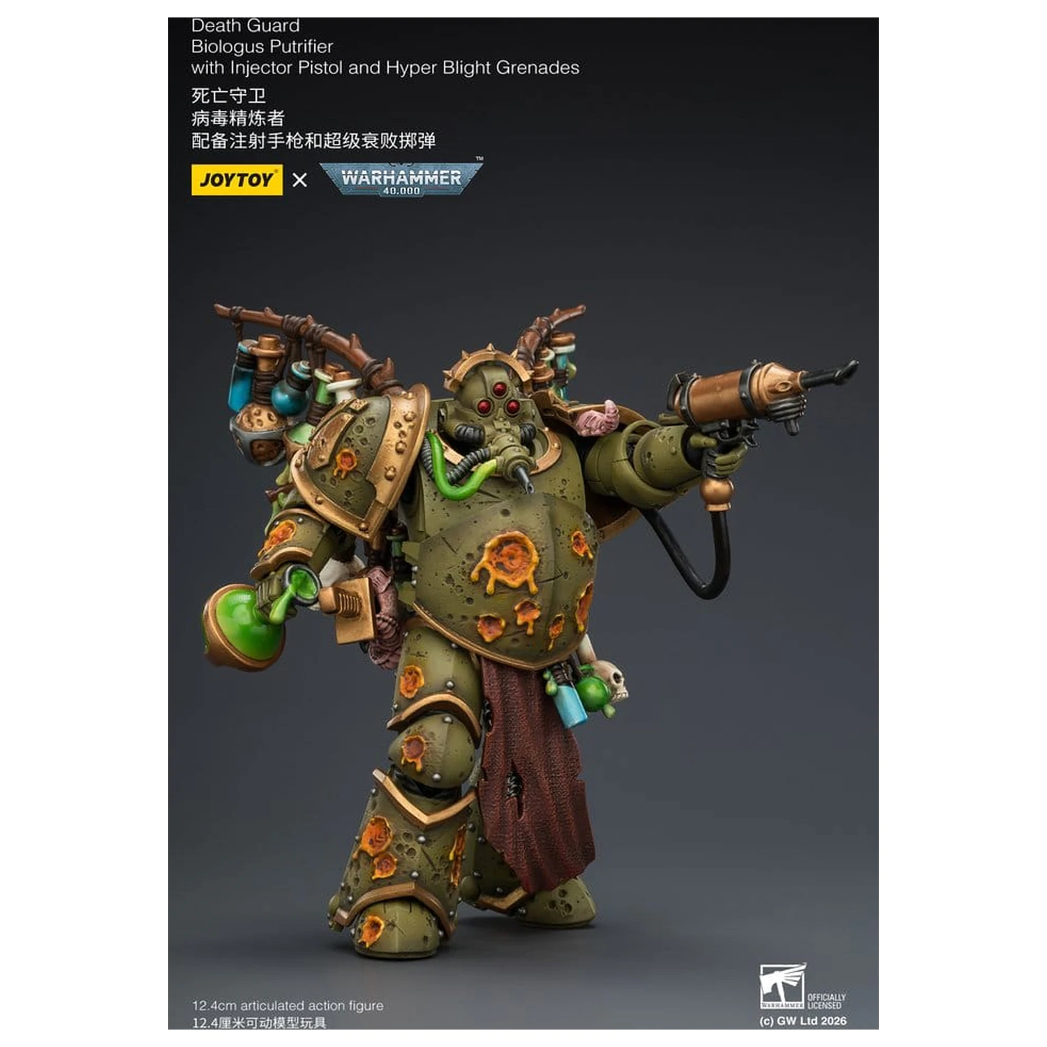 Warhammer 40,000 Akcijska figura Death Guard Biologus Putrifier 12 cm fotografija proizvoda