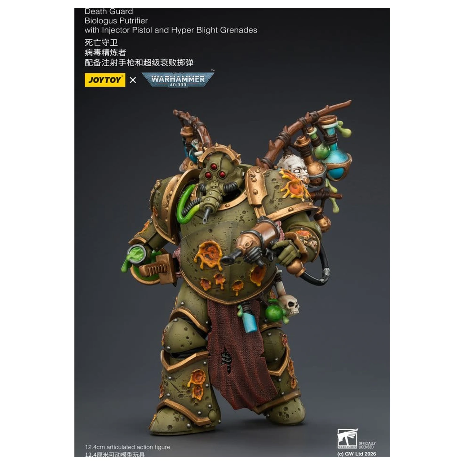 Warhammer 40,000 Akcijska figura Death Guard Biologus Putrifier 12 cm fotografija proizvoda